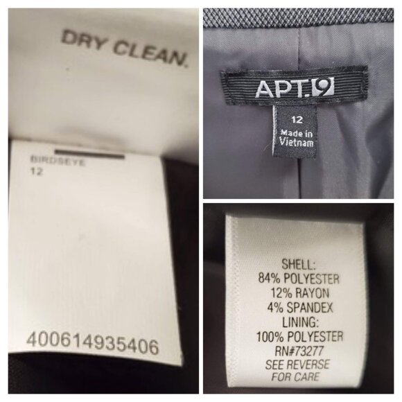 Apt. 9 Women's Two-Button Blazer Suit Jacket Gray - (12) - Picture 13 of 14